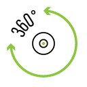 Obrót o 360 stopni – większa swoboda ustawienia względem blatu.